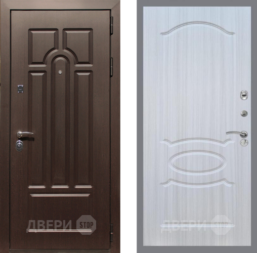 Входная металлическая Дверь Рекс (REX) Эврика FL-128 Сандал белый в Лосино-Петровский