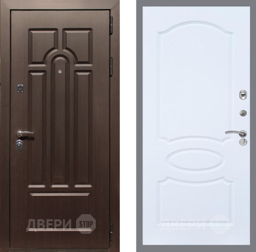 Входная металлическая Дверь Рекс (REX) Эврика FL-128 Силк Сноу в Лосино-Петровский