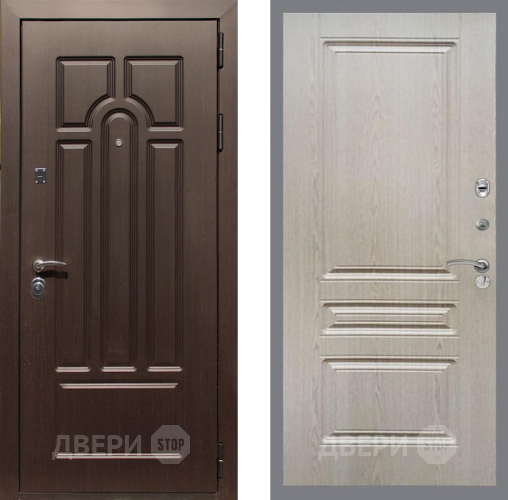 Входная металлическая Дверь Рекс (REX) Эврика FL-243 Беленый дуб в Лосино-Петровский