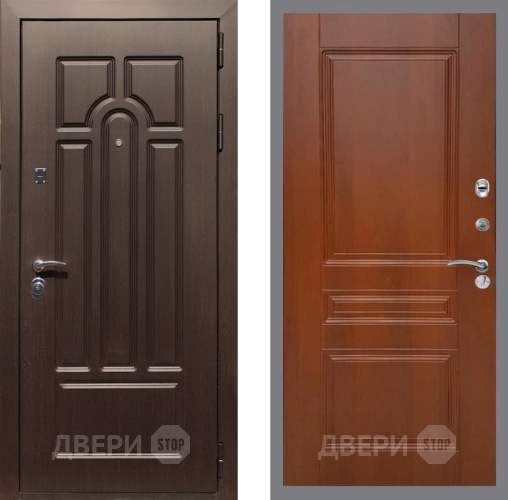Входная металлическая Дверь Рекс (REX) Эврика FL-243 Итальянский орех в Лосино-Петровский
