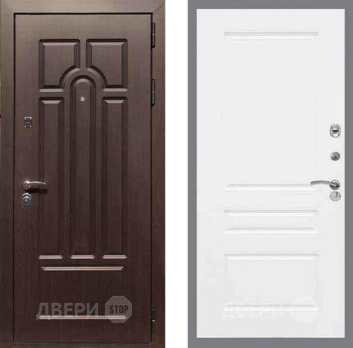 Входная металлическая Дверь Рекс (REX) Эврика FL-243 Силк Сноу в Лосино-Петровский