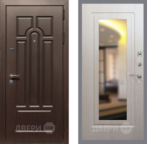 Входная металлическая Дверь Рекс (REX) Эврика FLZ-120 Беленый дуб в Лосино-Петровский