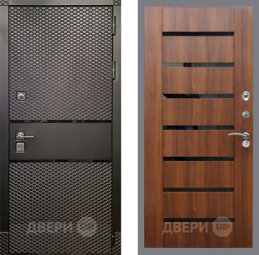 Дверь Рекс (REX) 15 Черный Кварц СБ-14 стекло черное Орех бренди в Лосино-Петровский