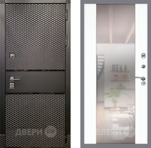 Дверь Рекс (REX) 15 Черный Кварц СБ-16 Зеркало Силк Сноу в Лосино-Петровский