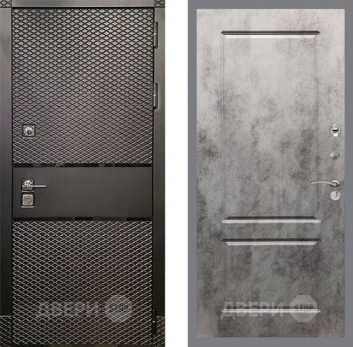 Входная металлическая Дверь Рекс (REX) 15 Черный Кварц FL-117 Бетон темный в Лосино-Петровский
