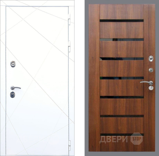 Входная металлическая Дверь Рекс (REX) 13 Силк Сноу СБ-14 стекло черное Орех бренди в Лосино-Петровский