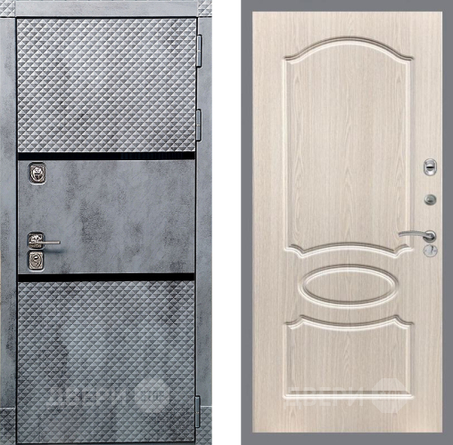 Дверь Рекс (REX) 15 Бетон Темный FL-128 Беленый дуб в Лосино-Петровский