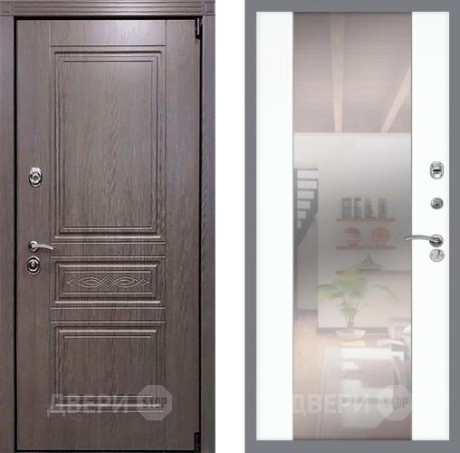 Входная металлическая Дверь Рекс (REX) Премиум-S СБ-16 Зеркало Силк Сноу в Лосино-Петровский