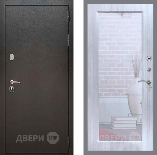 Входная металлическая Дверь Рекс (REX) 5 Серебро Антик Зеркало Пастораль Сандал белый в Лосино-Петровский