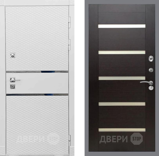 Дверь Рекс (REX) 15 Силк Сноу СБ-14 стекло белое венге поперечный в Лосино-Петровский