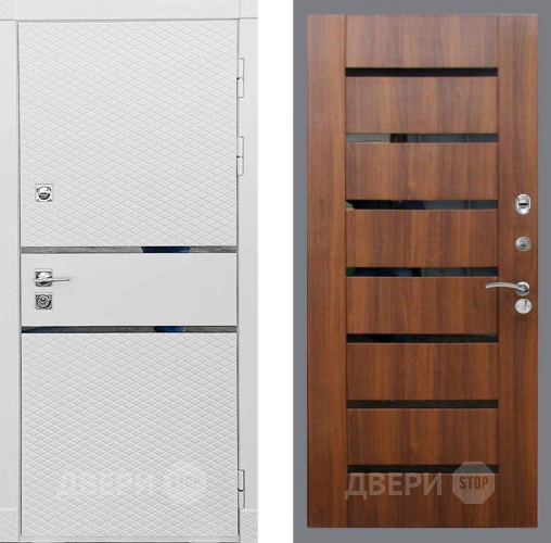 Входная металлическая Дверь Рекс (REX) 15 Силк Сноу СБ-14 стекло черное Орех бренди в Лосино-Петровский