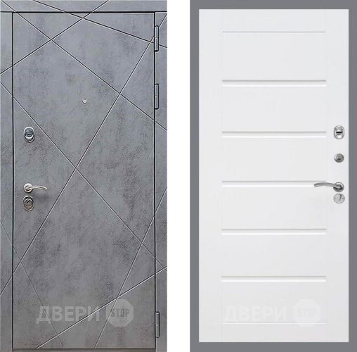 Входная металлическая Дверь Рекс (REX) 13 Бетон Темный Сити Белый ясень в Лосино-Петровский