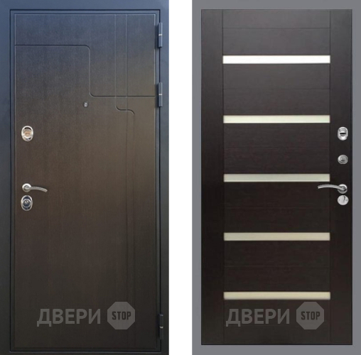 Входная металлическая Дверь Рекс (REX) Премиум-246 СБ-14 стекло белое венге поперечный в Лосино-Петровский