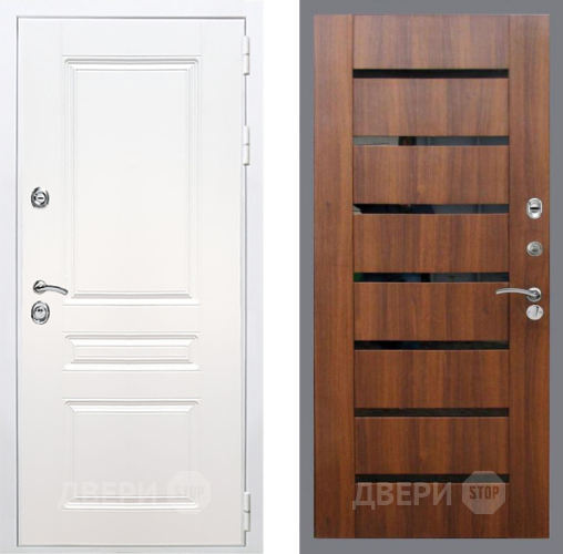 Дверь Рекс (REX) Премиум-н Силк Сноу СБ-14 стекло черное Орех бренди в Лосино-Петровский