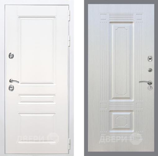 Входная металлическая Дверь Рекс (REX) Премиум-н Силк Сноу FL-2 Лиственница беж в Лосино-Петровский