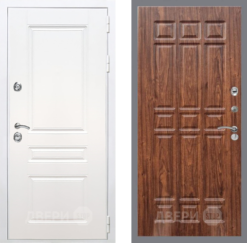 Входная металлическая Дверь Рекс (REX) Премиум-н Силк Сноу FL-33 орех тисненый в Лосино-Петровский