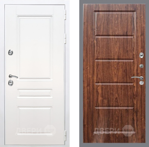 Входная металлическая Дверь Рекс (REX) Премиум-н Силк Сноу FL-39 орех тисненый в Лосино-Петровский