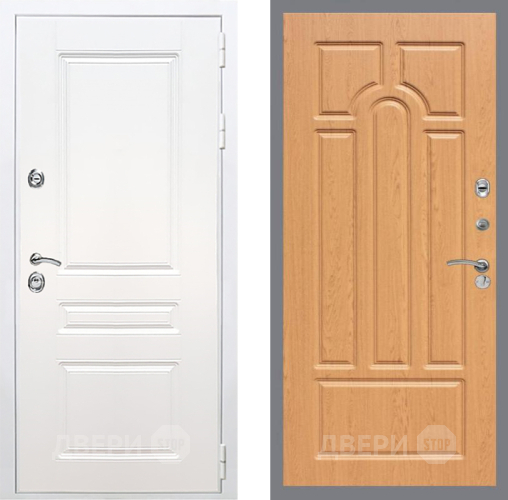 Входная металлическая Дверь Рекс (REX) Премиум-н Силк Сноу FL-58 Дуб в Лосино-Петровский