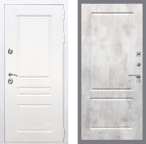 Входная металлическая Дверь Рекс (REX) Премиум-н Силк Сноу FL-117 Бетон светлый в Лосино-Петровский
