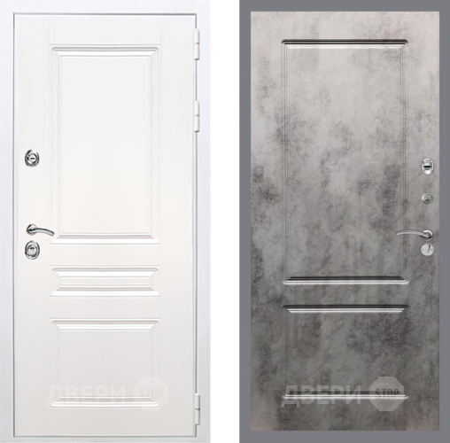 Входная металлическая Дверь Рекс (REX) Премиум-н Силк Сноу FL-117 Бетон темный в Лосино-Петровский