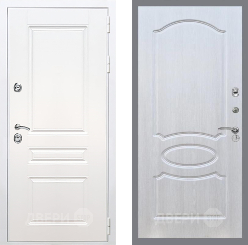 Входная металлическая Дверь Рекс (REX) Премиум-н Силк Сноу FL-128 Лиственница беж в Лосино-Петровский