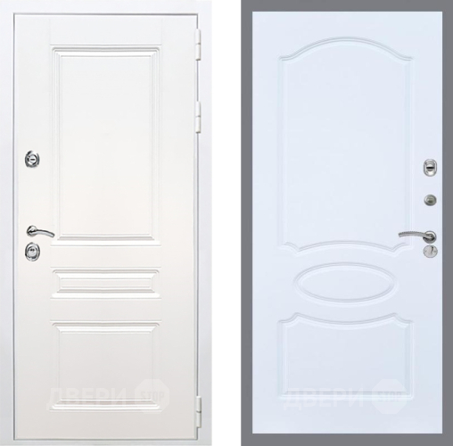 Входная металлическая Дверь Рекс (REX) Премиум-н Силк Сноу FL-128 Силк Сноу в Лосино-Петровский