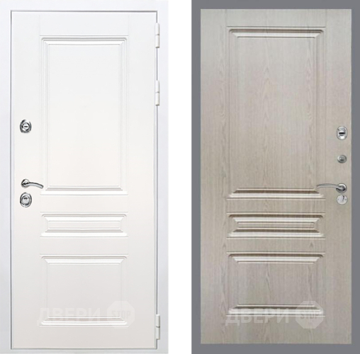 Входная металлическая Дверь Рекс (REX) Премиум-н Силк Сноу FL-243 Беленый дуб в Лосино-Петровский