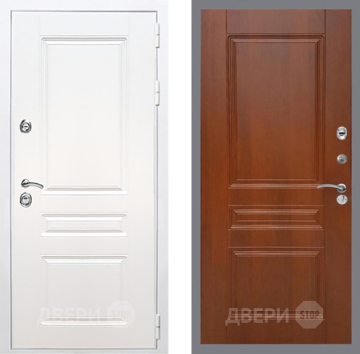 Входная металлическая Дверь Рекс (REX) Премиум-н Силк Сноу FL-243 Итальянский орех в Лосино-Петровский