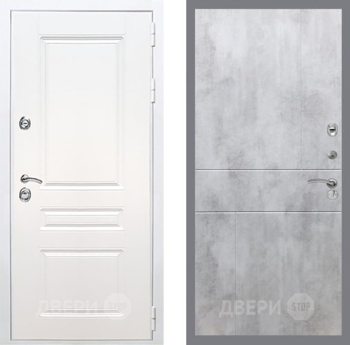Входная металлическая Дверь Рекс (REX) Премиум-н Силк Сноу FL-290 Бетон светлый в Лосино-Петровский