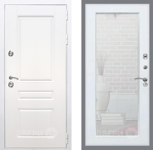 Дверь Рекс (REX) Премиум-н Силк Сноу Зеркало Пастораль Силк Сноу в Лосино-Петровский