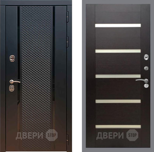 Входная металлическая Дверь Рекс (REX) 25 СБ-14 стекло белое венге поперечный в Лосино-Петровский