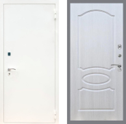 Дверь Рекс (REX) 1А Белая шагрень FL-128 Лиственница беж